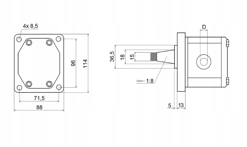 POMPA HYDRAULICZNA PRAWA 4cm3 6L NSZ GR2 Part number 1568 GR2 4cm3