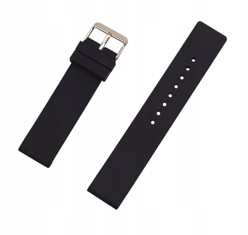 

Pasek do zegarka silikonowy 20mm czarny