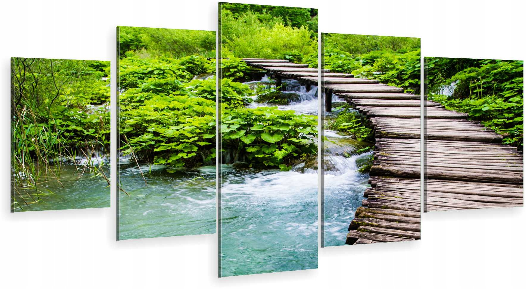 

Tryptyk 5-CZĘŚCI Na Ścianę Kładka Potok 800 Wzorów