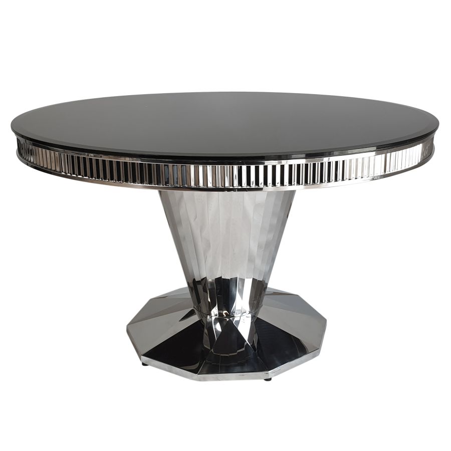 Stół okrągły T910 Glamour 130cm CHROM MebloModa Szerokość mebla 100 cm