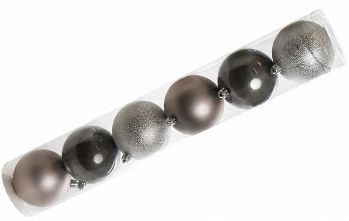 

Bombki Plastikowe Srebrne Dekoracja 6 szt 8 cm