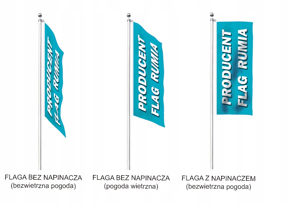 Flaga Reklamowa Z NAPINACZEM 80x200 cm Firmowa Nadruk Napis Logo + PROJEKT Szerokość produktu 80 cm