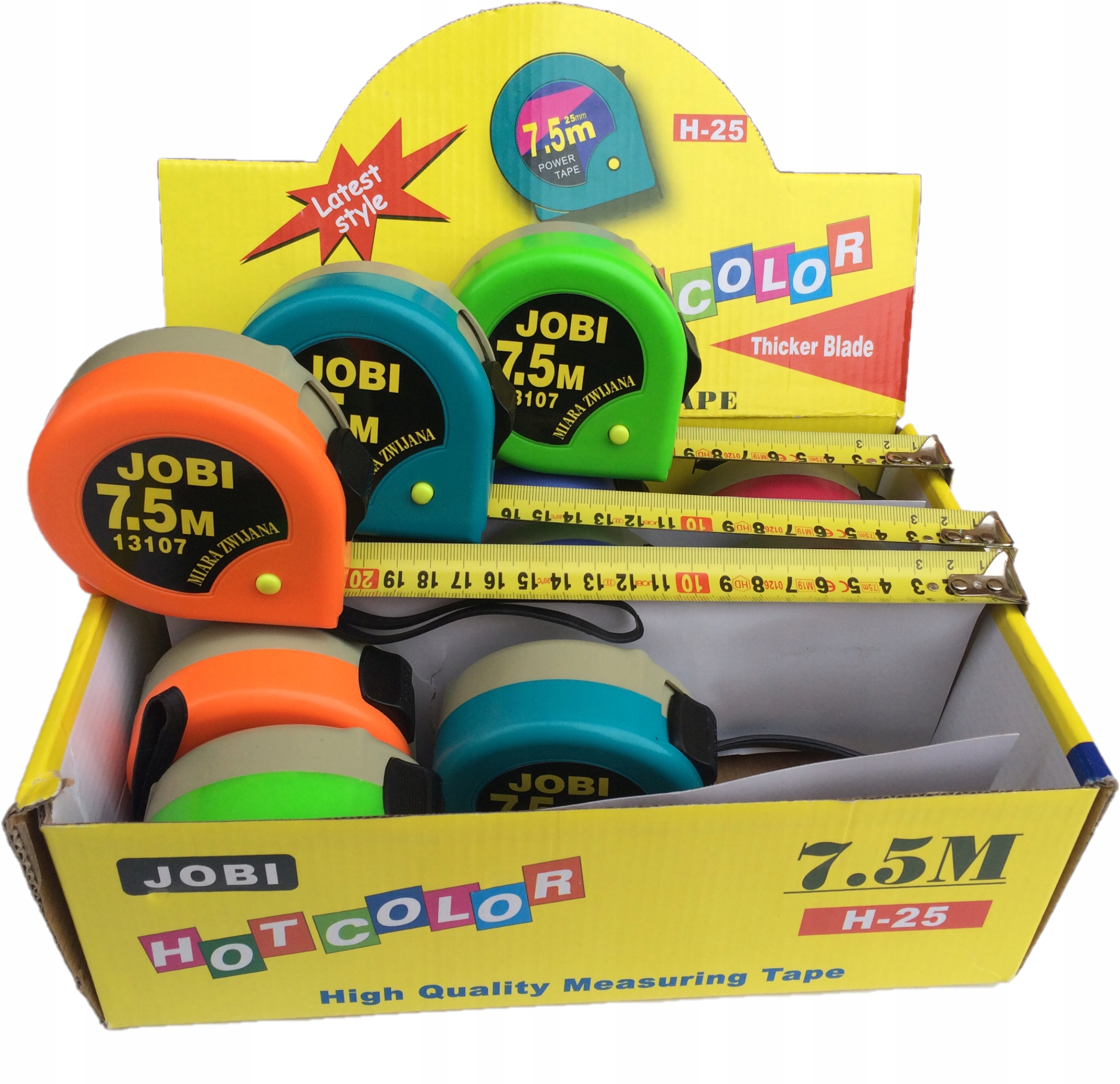 

Jobi Miara zwijana taśma miernicza 7,5m 12 Sztuk