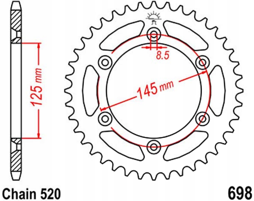 Zadní ozubené kolo Cagiva W16 600 94-97 Nové