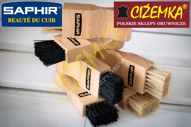 SAPHIR POMMADIER SZCZOTKA MAZAK PASTY KREM CIEMNY Długość całkowita 9 cm