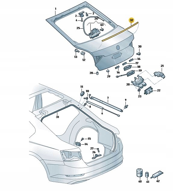 SPOJLER LISTWA KLAPY BAGAŻNIKA SKODA SUPERB 3 III