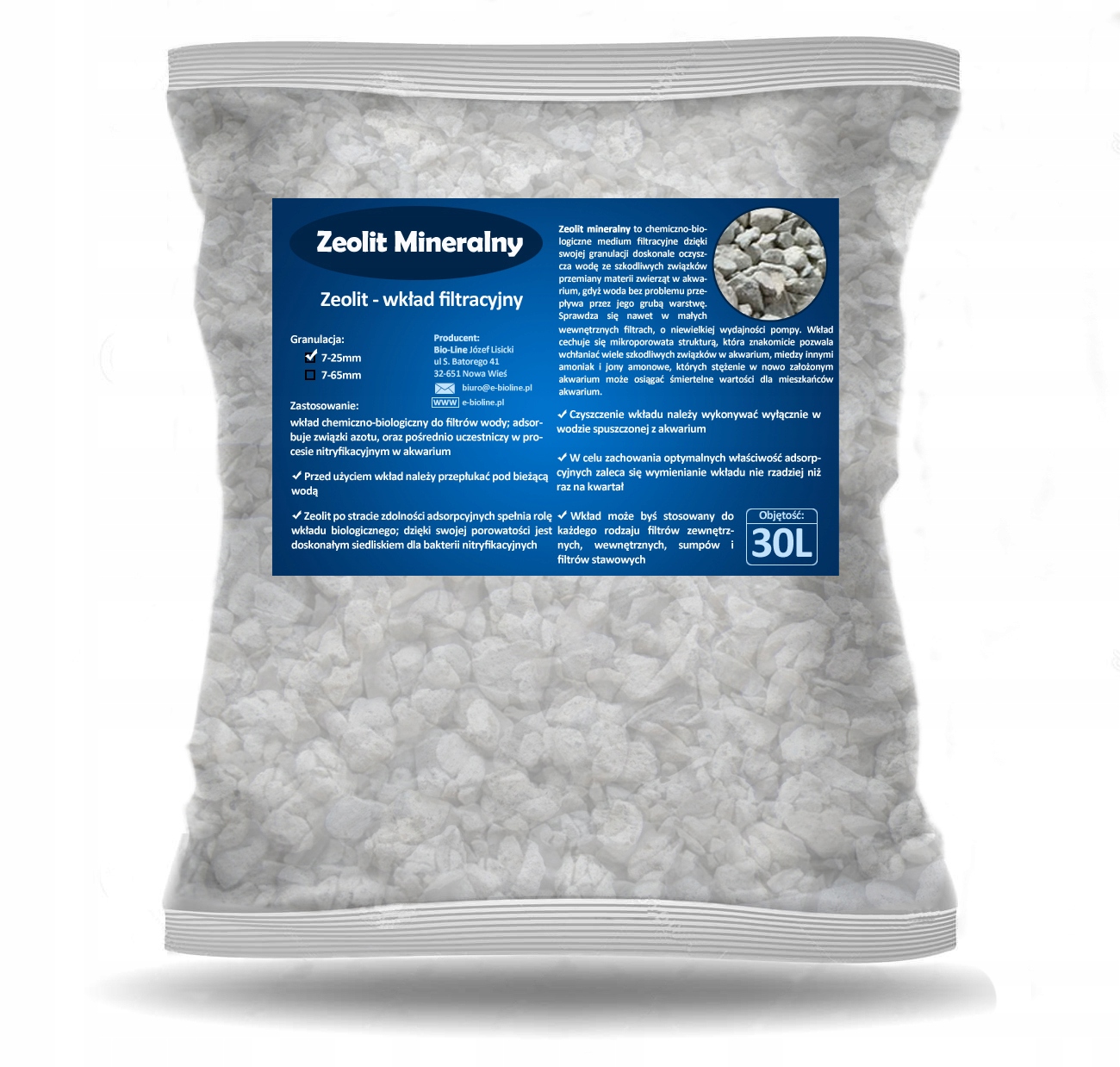 

Bio-wkład Zeolit Mineralny grys amonowy 1L