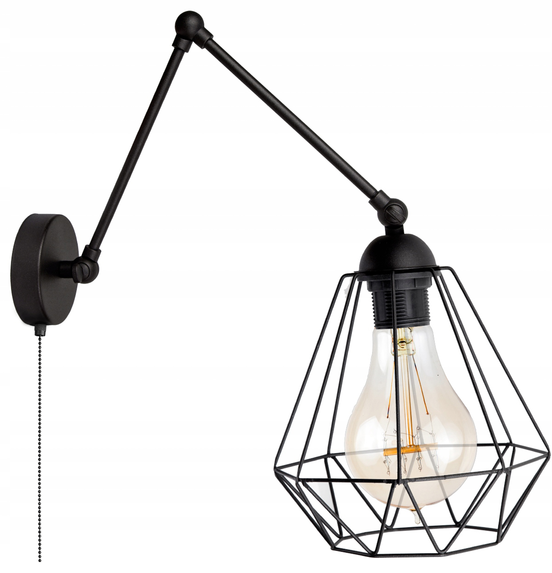 

Kinkiet Ścienny Loft Edison Druciany Diament Retro