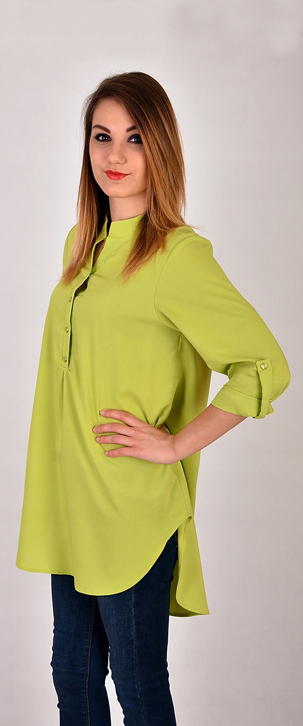 CIĄŻOWA DŁUGA ASYMETRYCZNA TUNIKA KOLORY R - 44 Cechy dodatkowe print (nadruk)