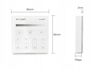 Panel pilot do sterowników LED MONO 4 strefowy Marka Mi-Light