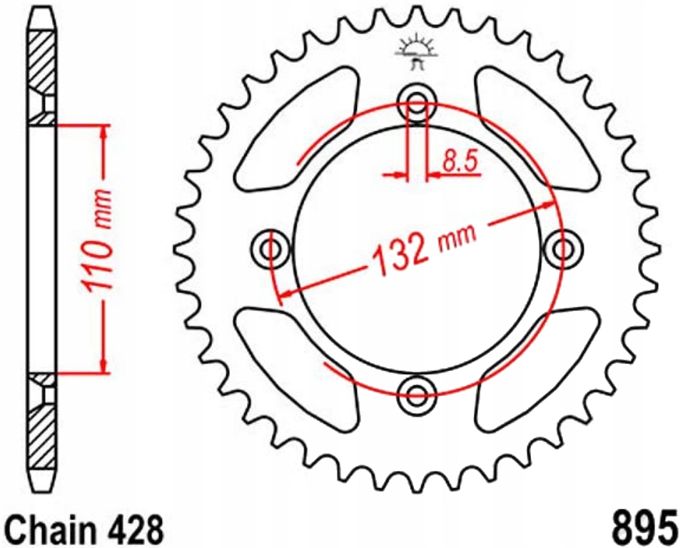Zadní ozubené kolo Jt R895 46 49Z Ktm Sx 85 03-20