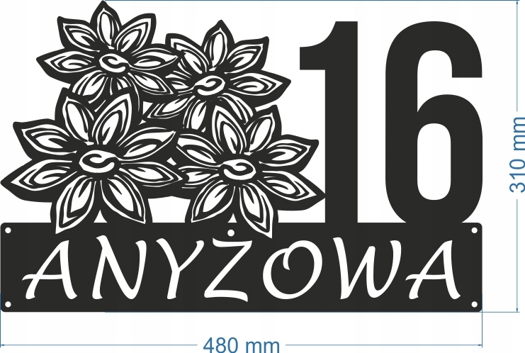 NUMER DOMU, TABLICZKA ADRESOWA NA DOM Z GRAFIKĄ Marka inna