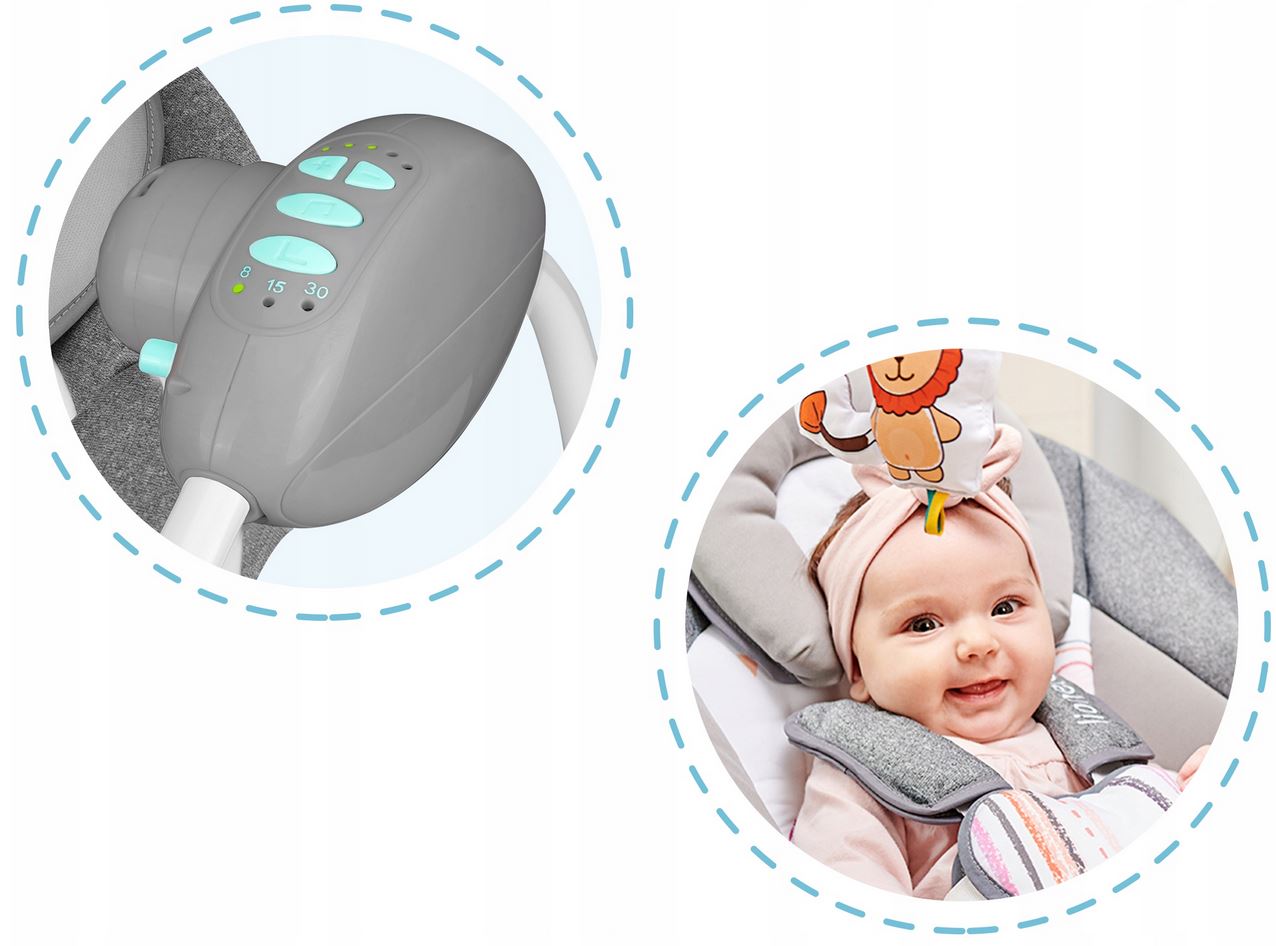 LEŻACZEK BUJACZEK HUŚTAWKA LIONELO RUBEN + MELODIE Kolor Odcienie różu Odcienie szarości i srebra Wielokolorowy Inny