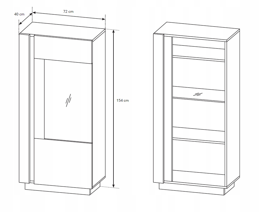 Witryna stojąca szkło salon RALPH 154 POŁYSK Marka Cavalie Furniture