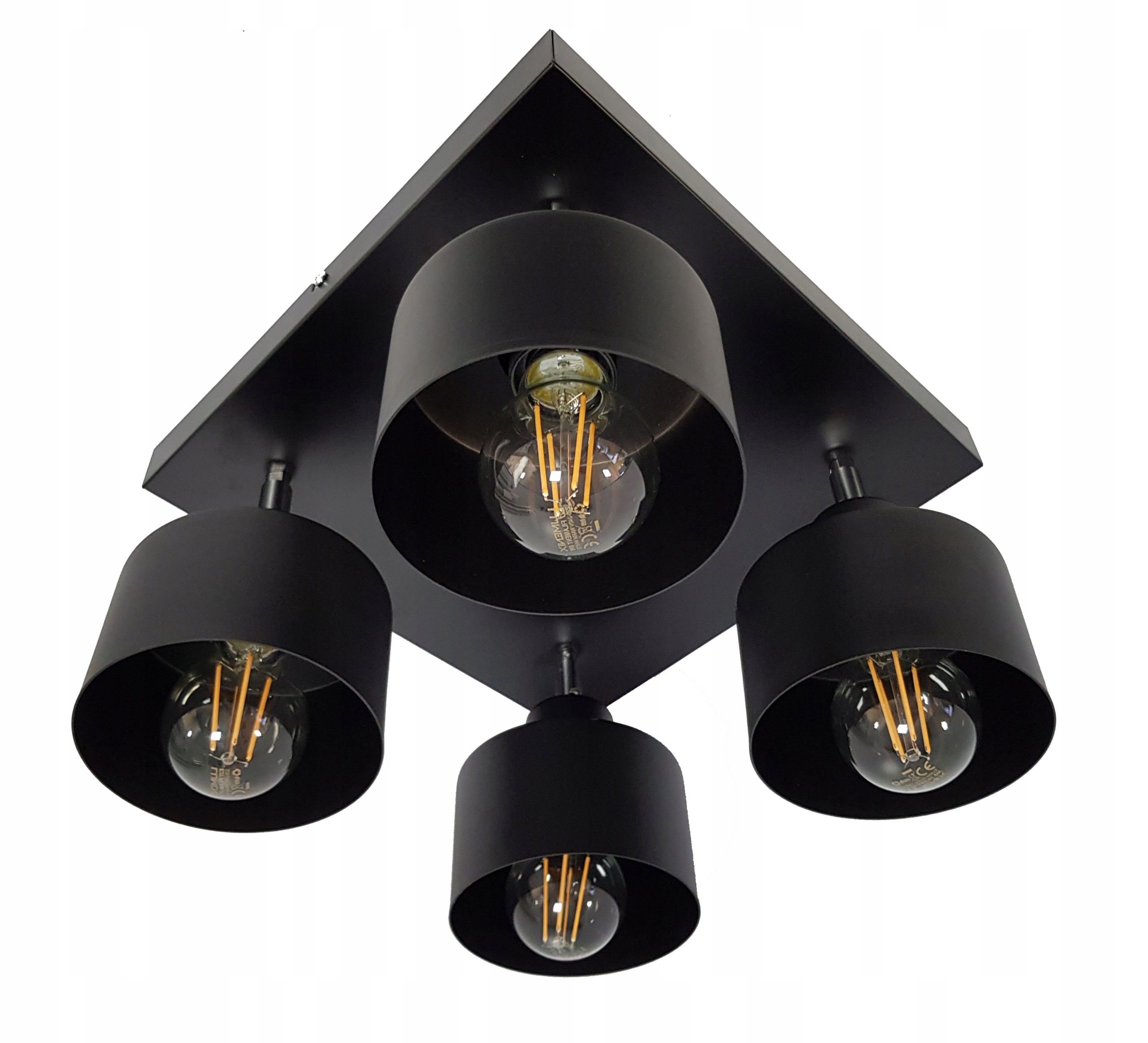

Lampa Plafon Żyrandol Led regulowany Kubek Czarny