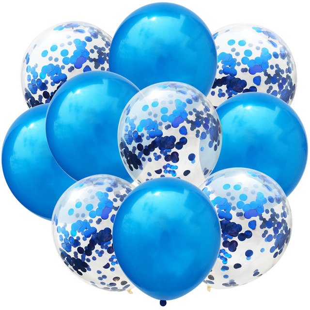 

Balony z konfetti Duże niebieskie na roczek Hel
