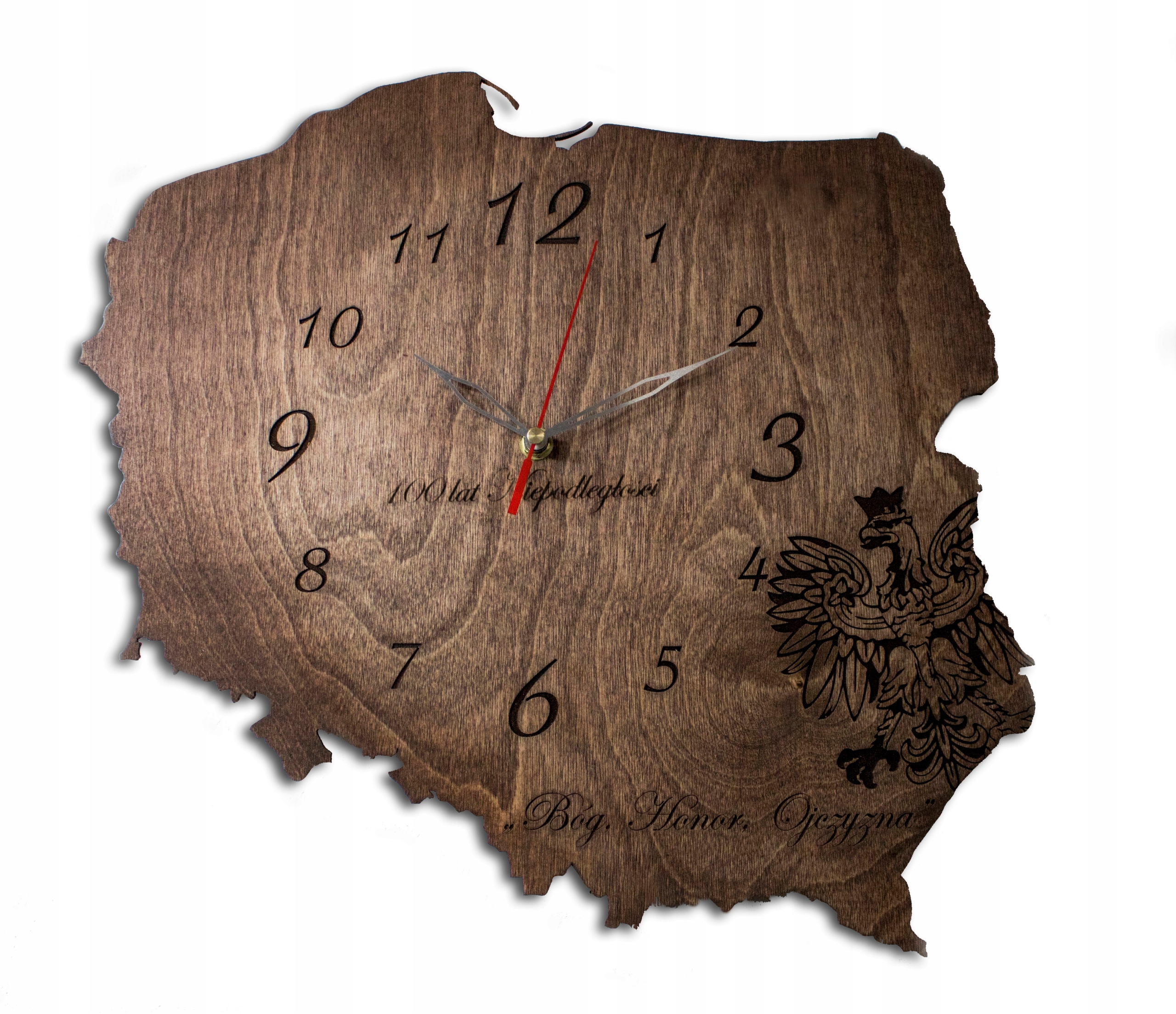 

Patriotyczny Zegar na ścianę Polska Brązowy