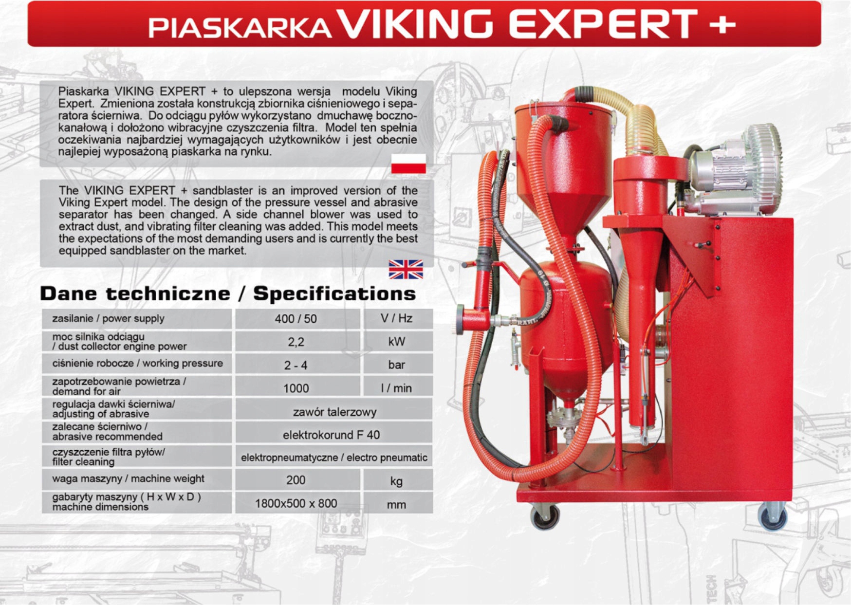 Piaskarka bezpyłowa VIKING EXPERT PLUS Marka inny