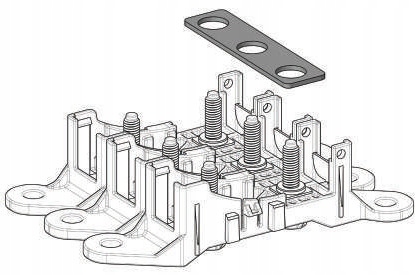 KONEKTOR LISTWA ŁĄCZNIK MOSTEK MASA BUSBAR 3x MIDI EAN (GTIN) 8010266227372