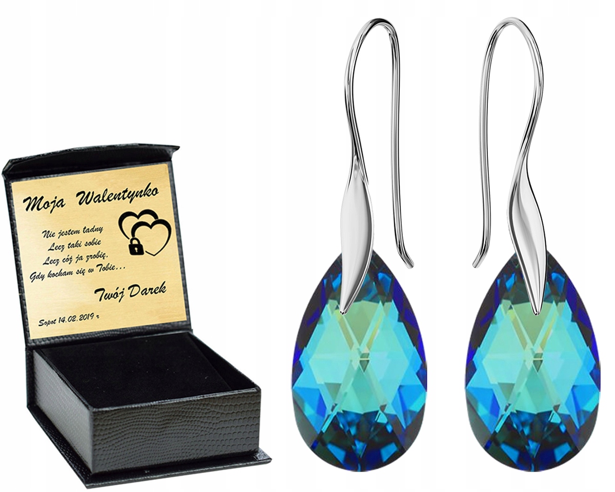 

Srebrne Kolczyki Almond Style Hook Swarovski Grawe