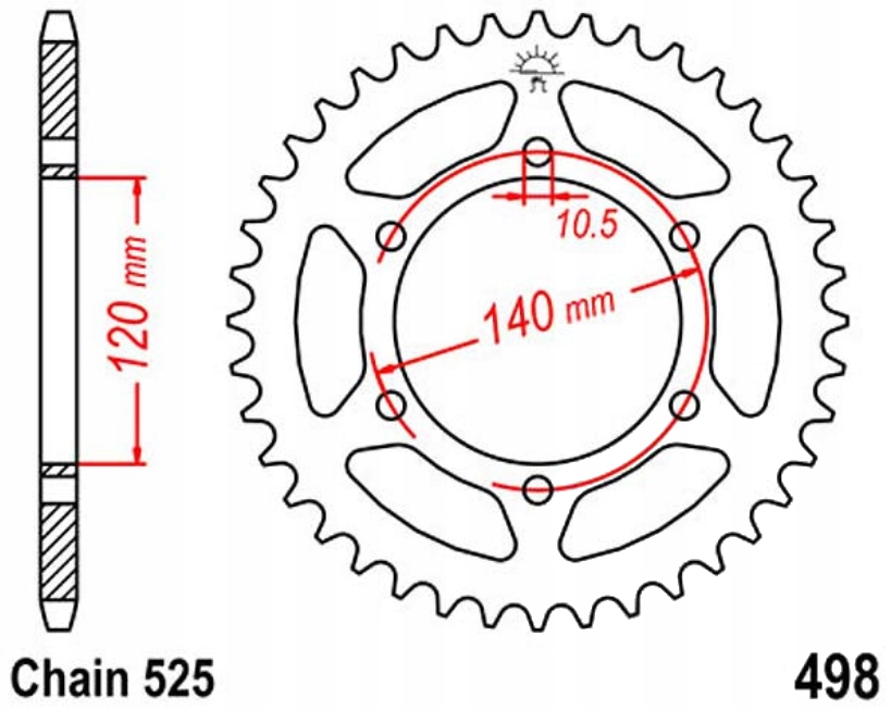 Zadní ozubení Jt R498 38-46Z Kawasaki Zr 750 C