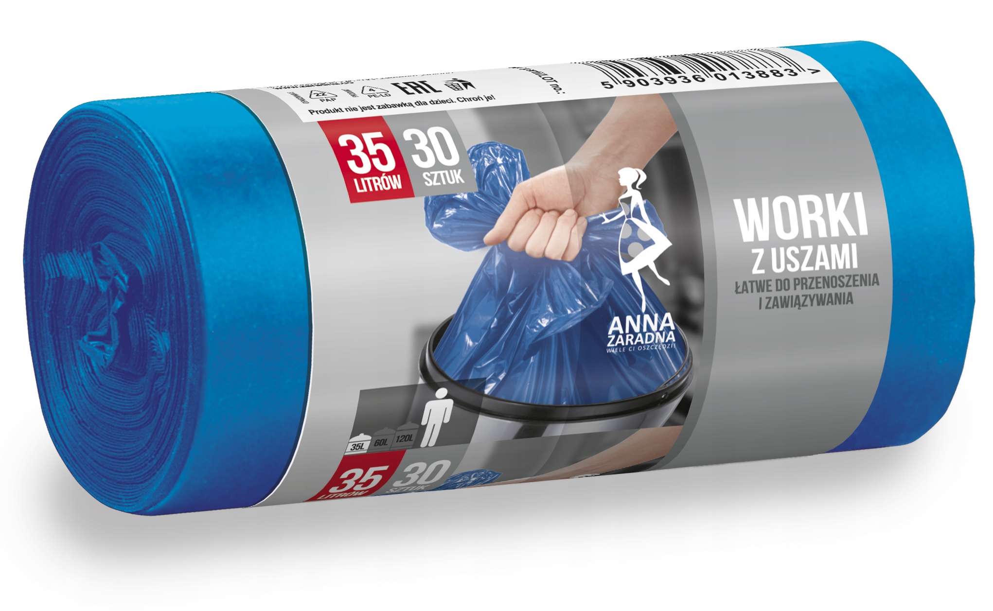 

Az Worki na Śmieci z Uszami Ldpe - 30szt - 35L