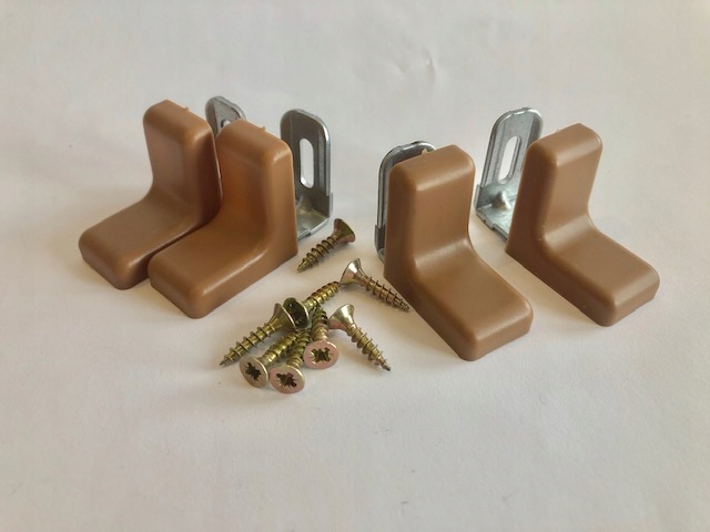 KĄTOWNIK MEBLOWY 4 szt. ORZECH + WKRĘTY Kod producenta KN375