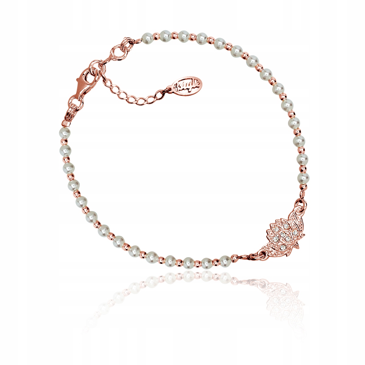 

Bransoletka perełki Swarovski Elements srebro róż
