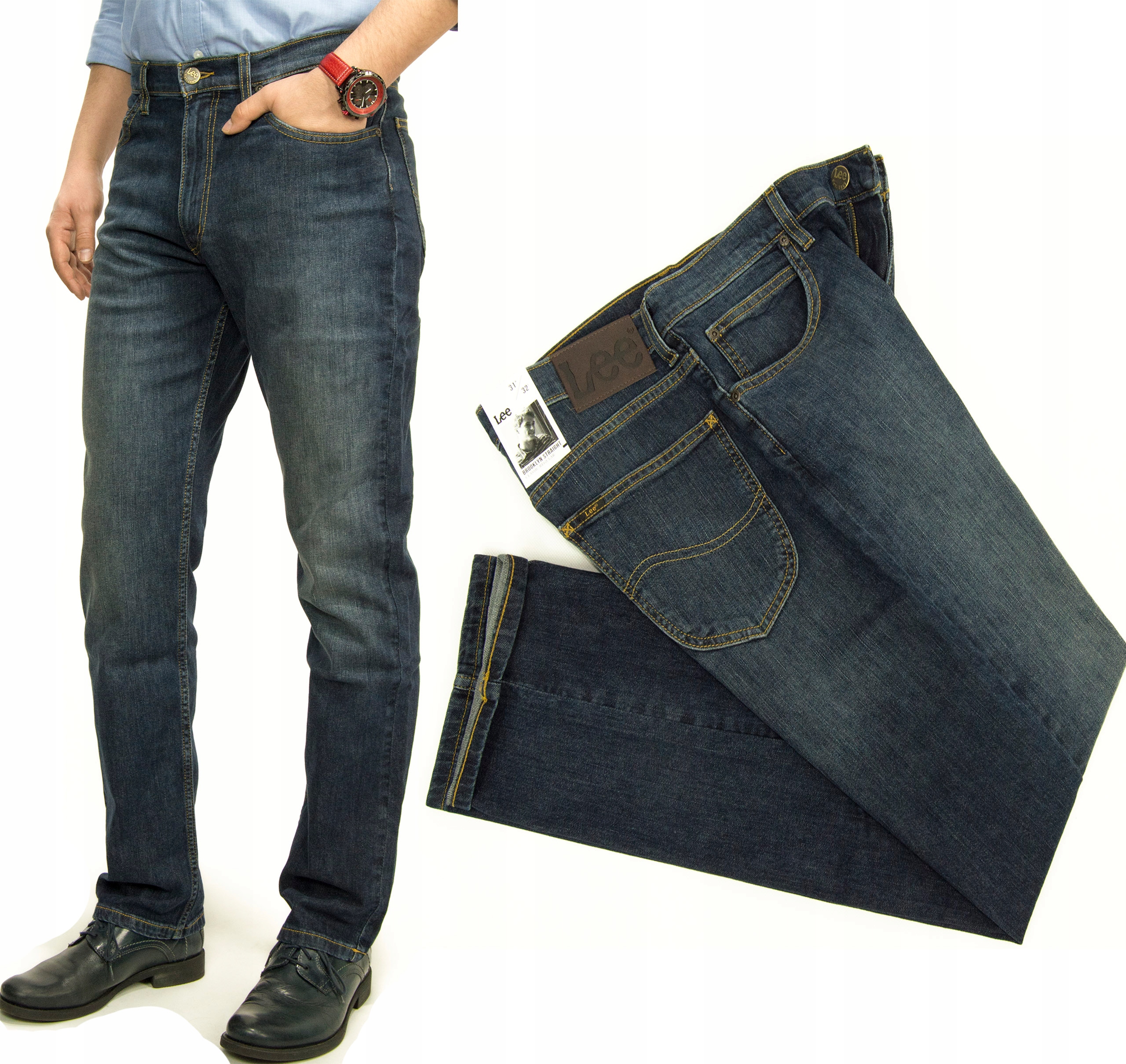 

Lee Brooklyn Straight Wave spodnie jeansy W40 L34