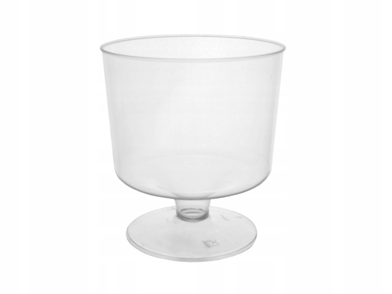 KIELISZKI PLASTIKOWE 200ml do wina pucharki do deserków na nóżce 10szt