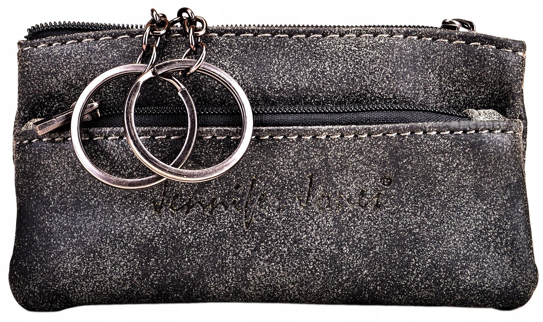 

G3-220 Czarne Skórzane Etui Na Klucze Bilon Karty