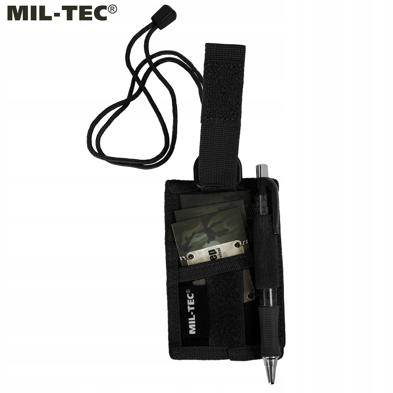 ETUI Pokrowiec na Dokumenty Przepustkę IDENTYFIKATOR MIL-TEC Czarny Materiał dominujący syntetyk