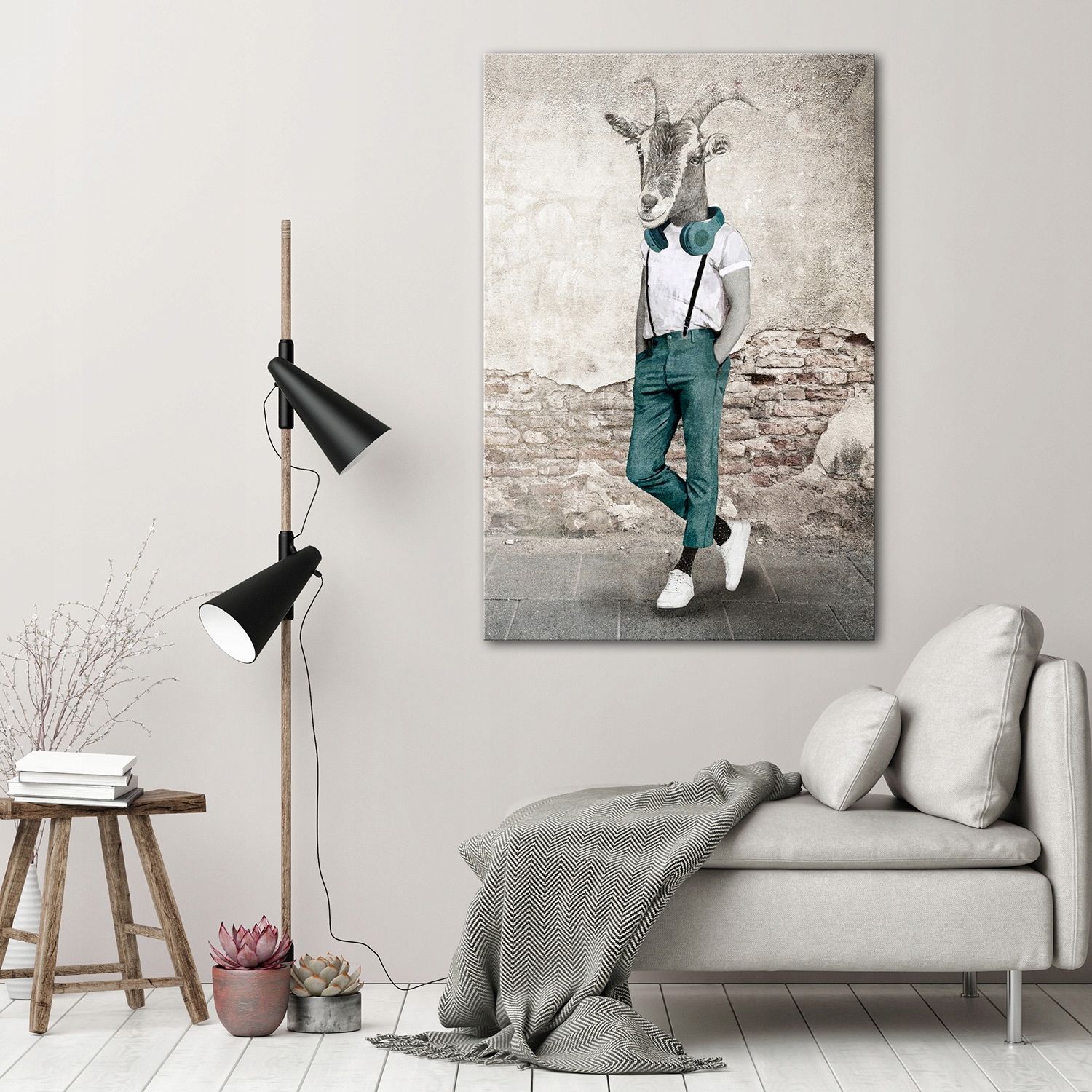 02396 Obraz na płótnie KOZIOŁ, KOZA 80x120cm Marka Ludesign-gallery