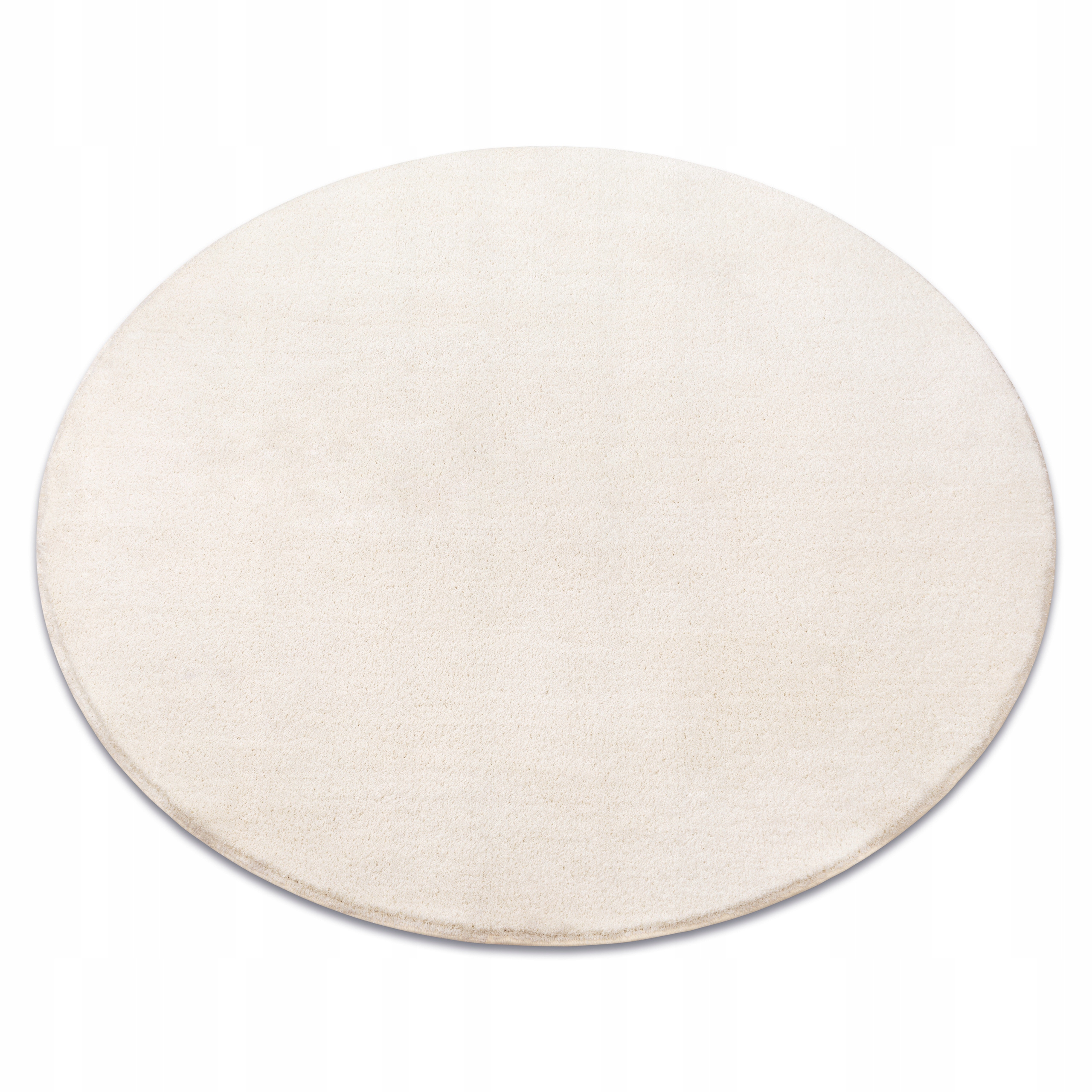 Miękki Dywan koło 200 cm Velvet Micro krem Jednolity Gładki Sypialni @89081