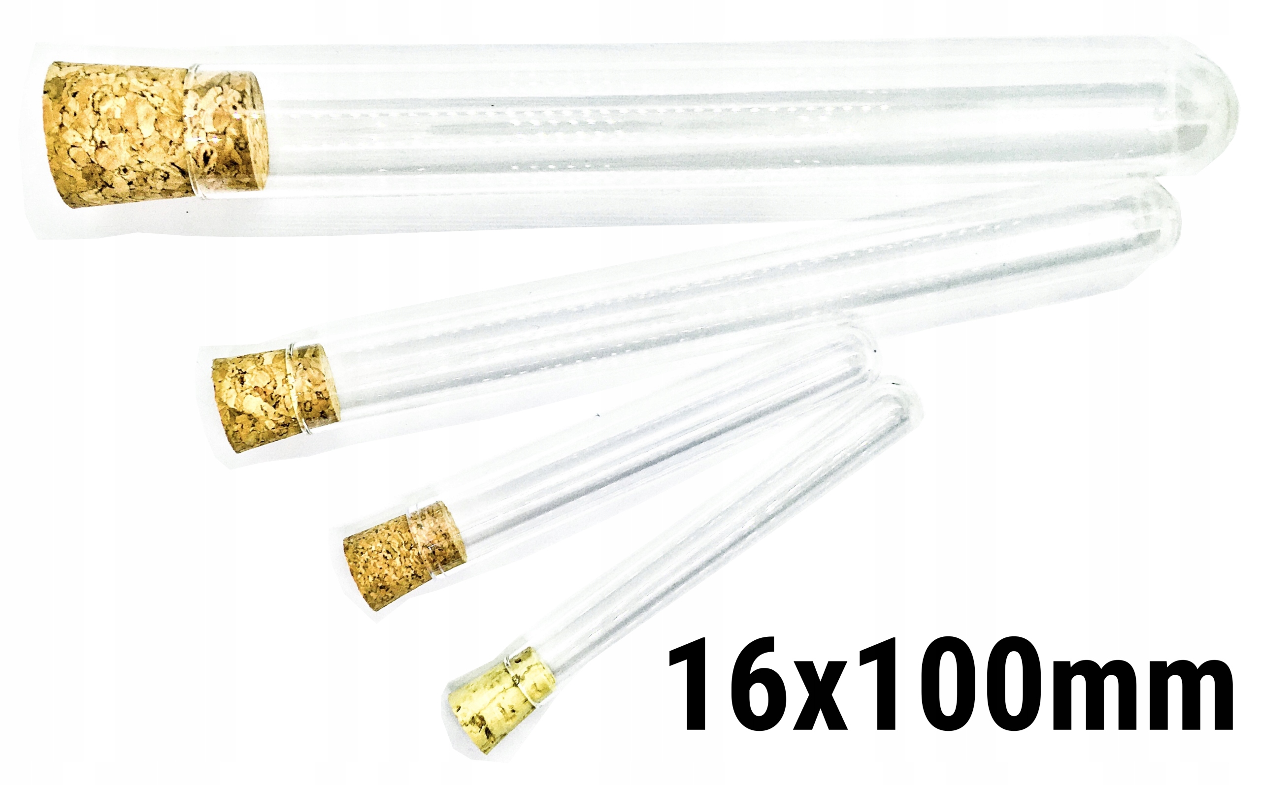 

Fiolka Probówka 10szt Z Korkiem Naturalnym 16x100