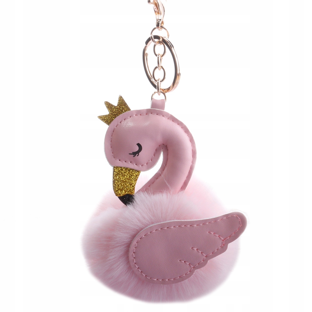 

Pompon Łabądź Keychain Brelok Futerko Nowość !