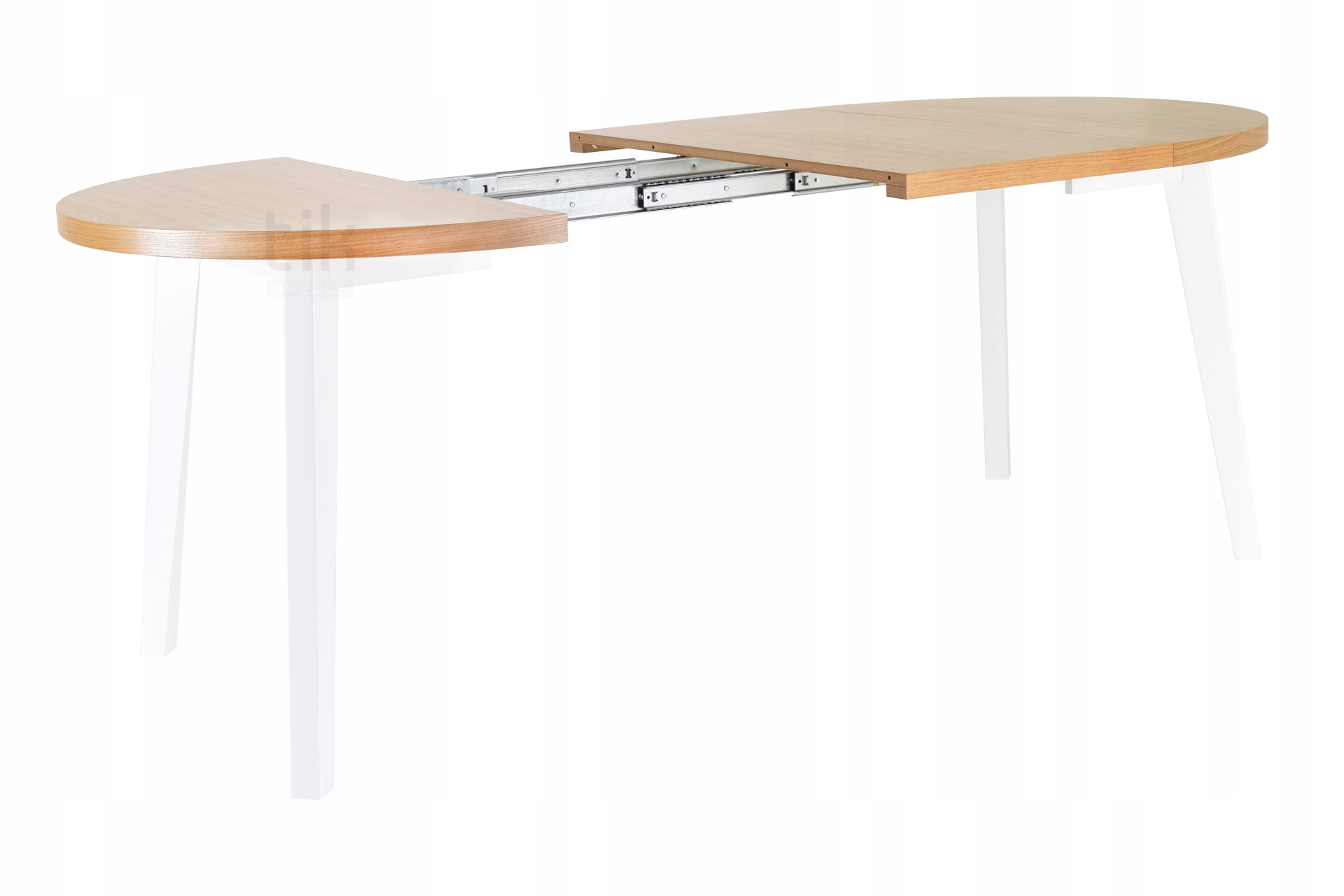 Stół okrągły S-84BI 90/2X50 rozkładany nogi białe Kolekcja S