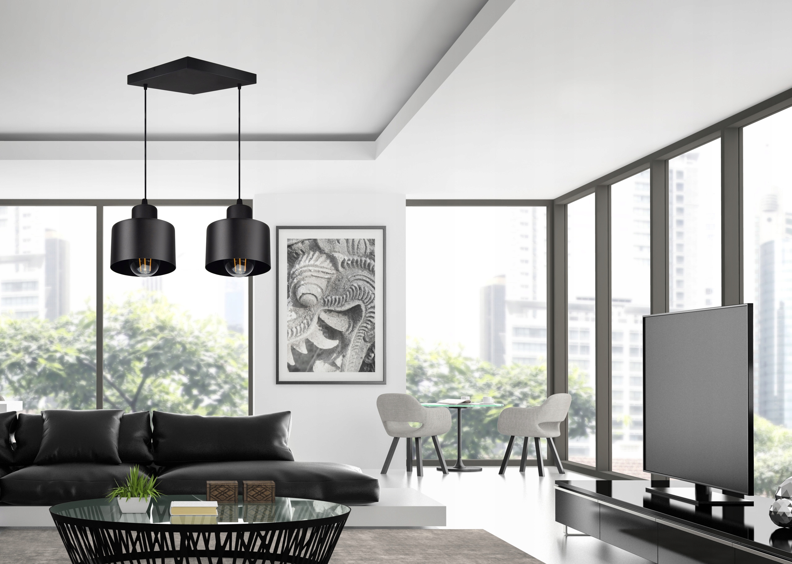 LAMPA SUFITOWA PLAFON ŻYRANDOL LOFT EDISON LED Styl nowoczesny