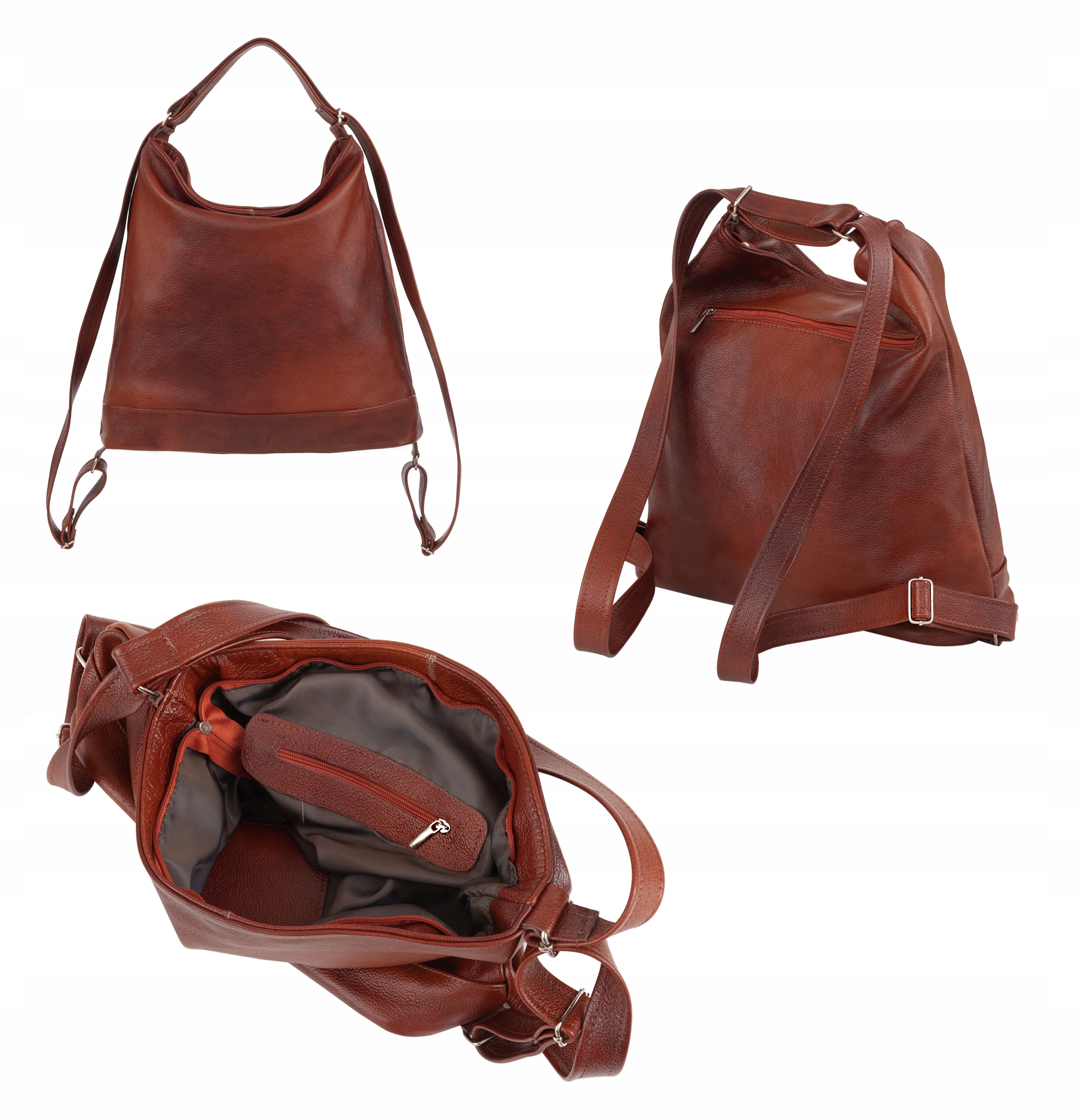 

Skórzana Torba Skóra Torebka plecak modna A4 worek