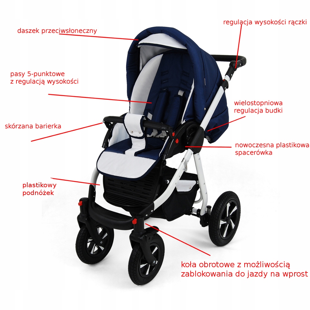 Wózek 3w1 NEXXO Wielofunkcyjny PLASTIKOWA GONDOLA Typ siedziska Rozkładane