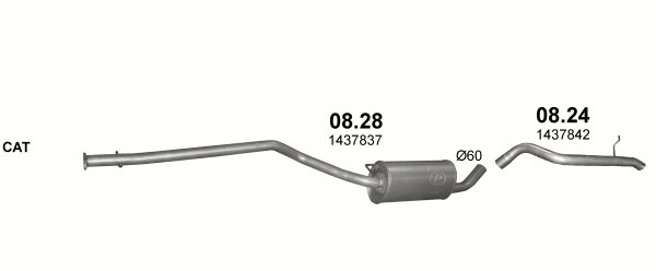 Tłumik Ford Transit Connect 1,8 Diesel 06-10r. LWB Producent części Polmostrów