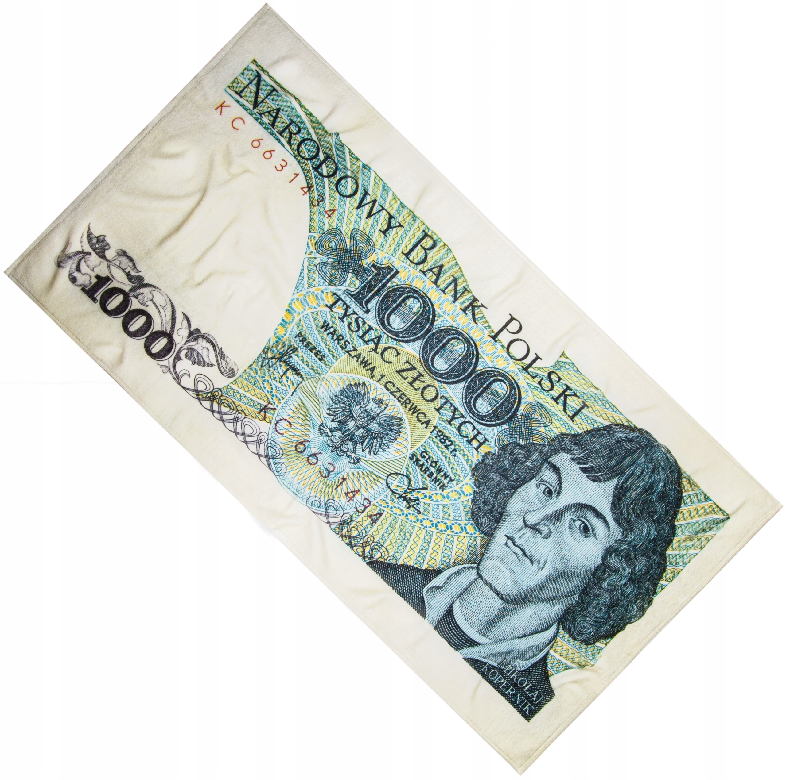 

Ręcznik Tysiak banknot 1000 zł Prl 76X152cm Gadżet