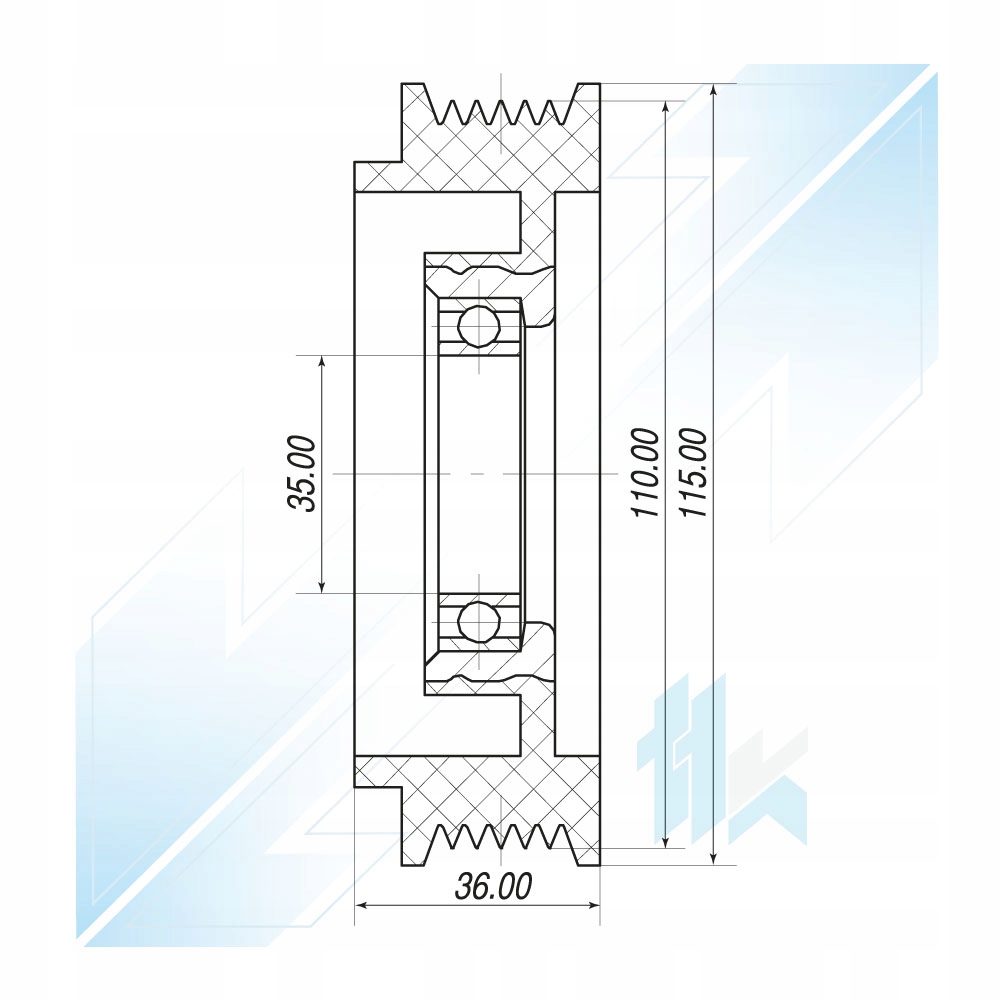 Koło Pasowe Sprężarki Klimy Merc Vito ML Sprinter Numer katalogowy części 111D7E7605