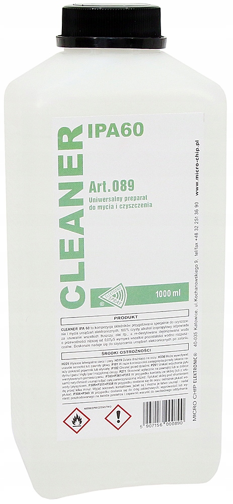 

Cleaner IPA60 Alkohol Izopropanol 1L 1000ml