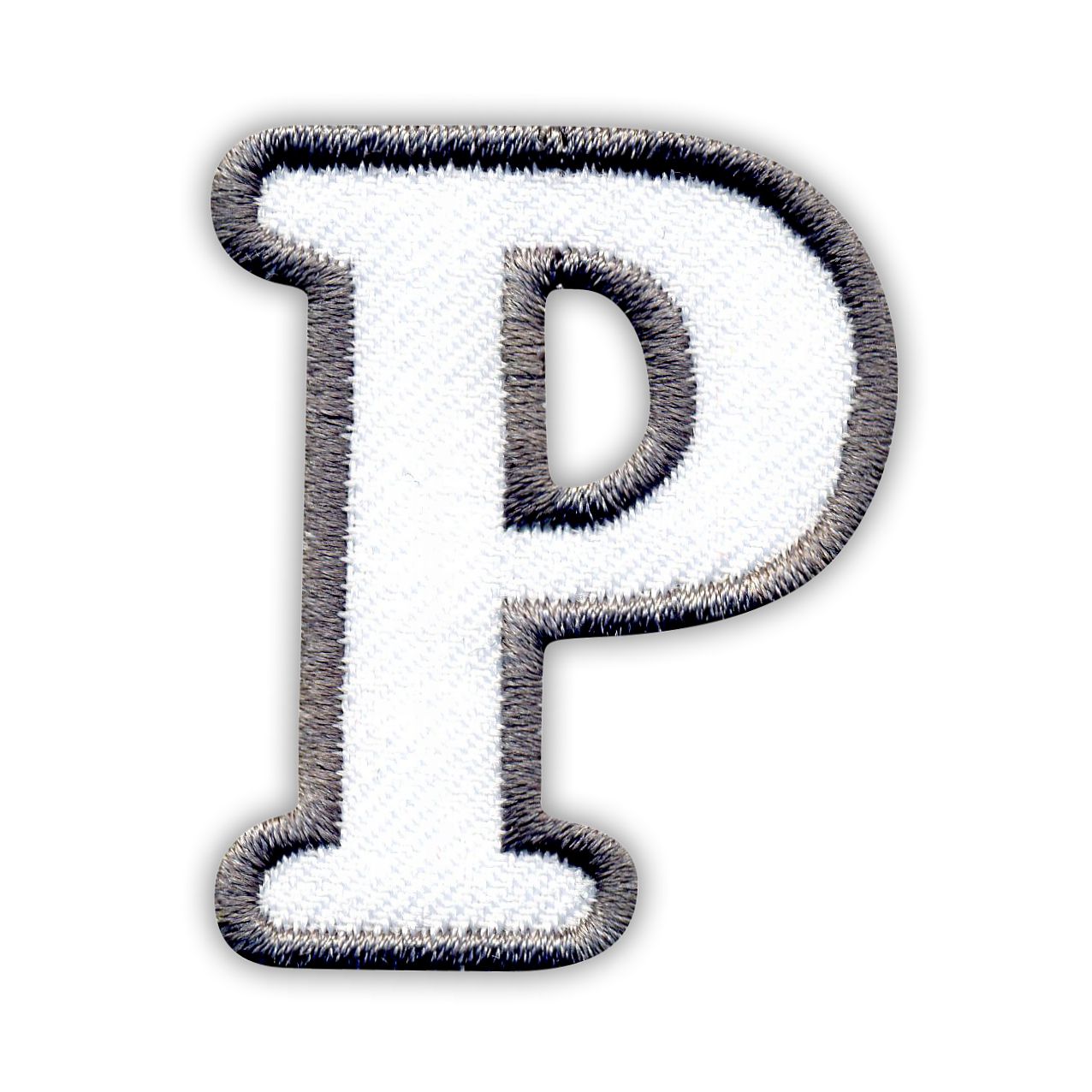 

Naszywka Litera, literka P biało-szara Haft