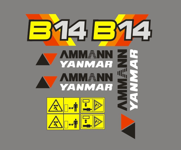 Samolepky s nálepkou Ammann Yanmar B14