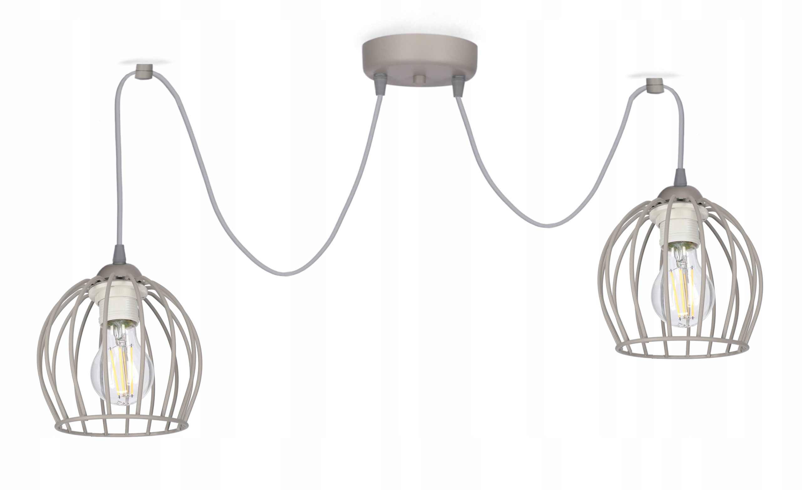 Závěsná lampa Pajak Druciak Ovál 2 Šedá barva