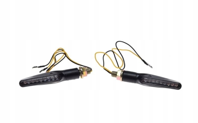 Kierunkowskazy Czarne 9x LED Biały Klosz (2szt.)