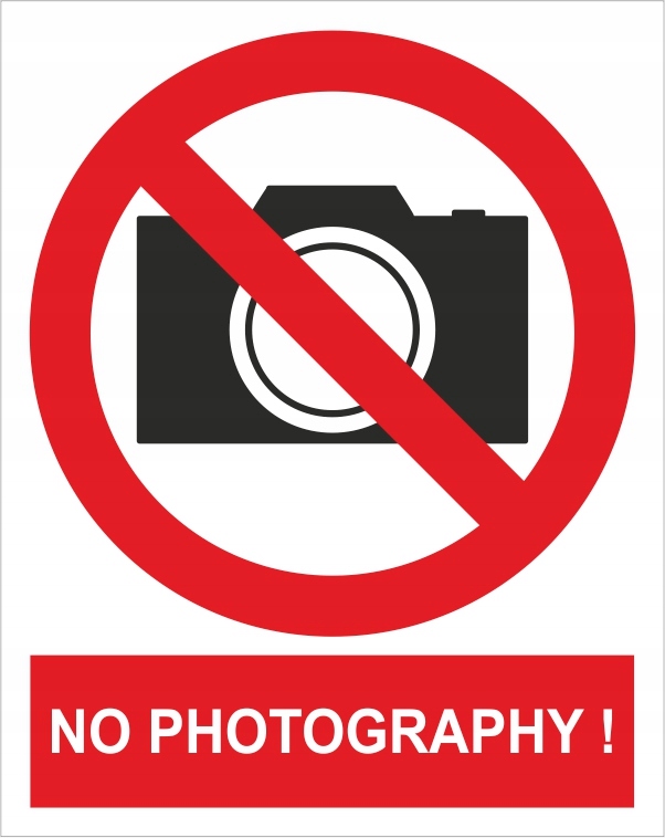 Naklejka PIKTOGRAM BHP, no photography