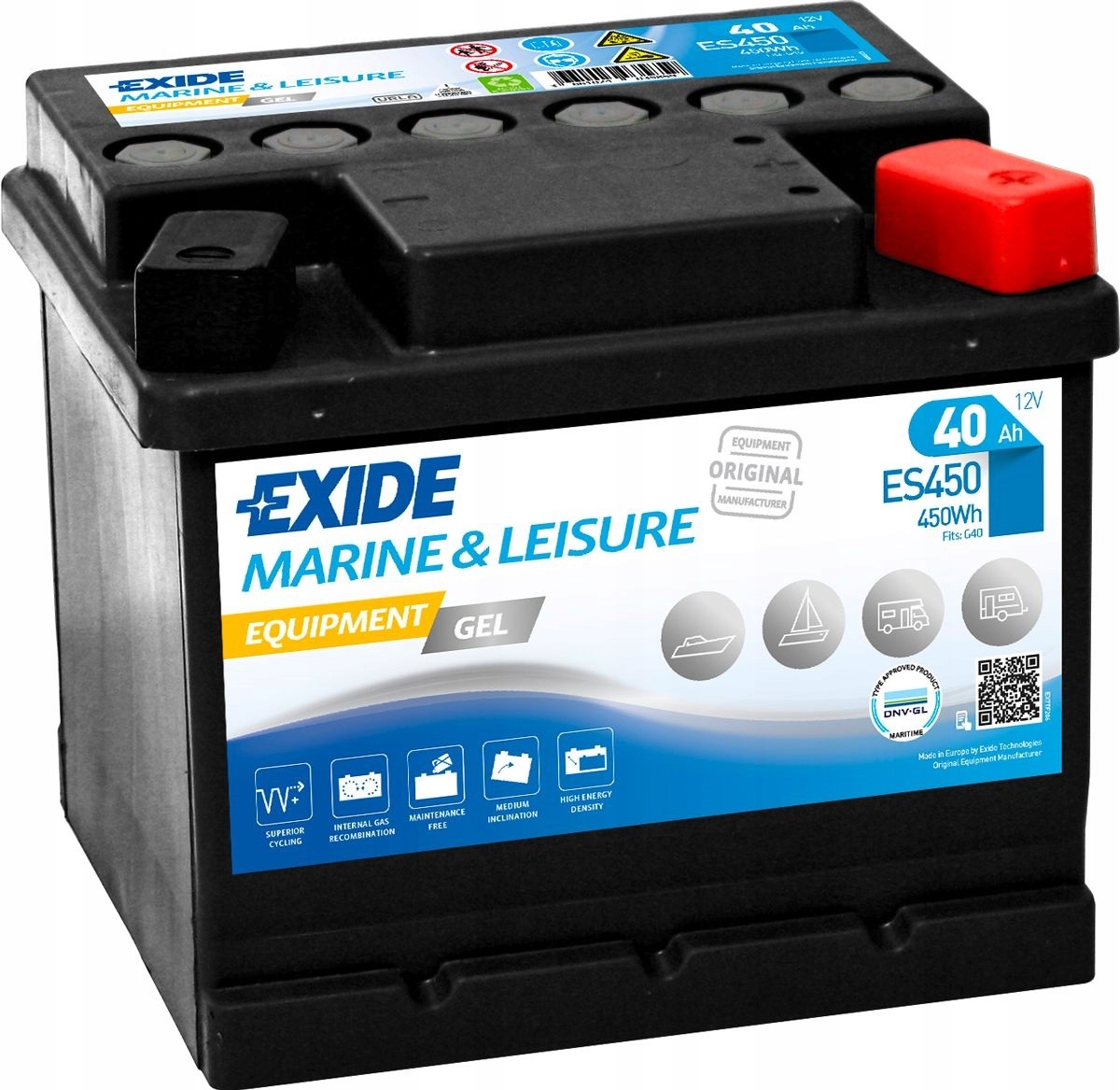 Акумулятор 40AH 450wh Exide Equipment GEL ES450